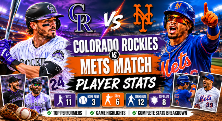 Colorado Rockies vs Mets Match Player Stats