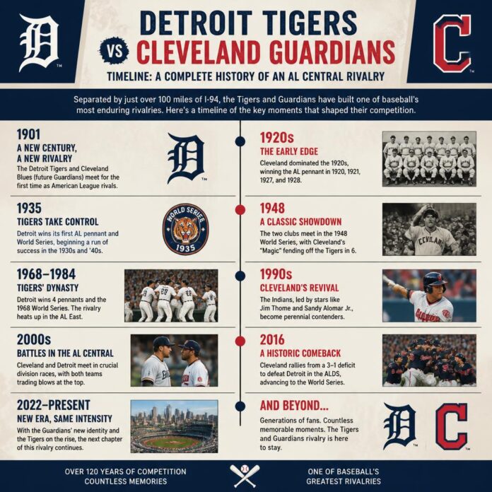 Detroit Tigers vs Cleveland Guardians Timeline Detroit Tigers vs Cleveland Guardians Timeline