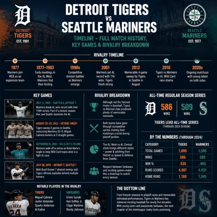 Detroit Tigers vs Seattle Mariners Timeline