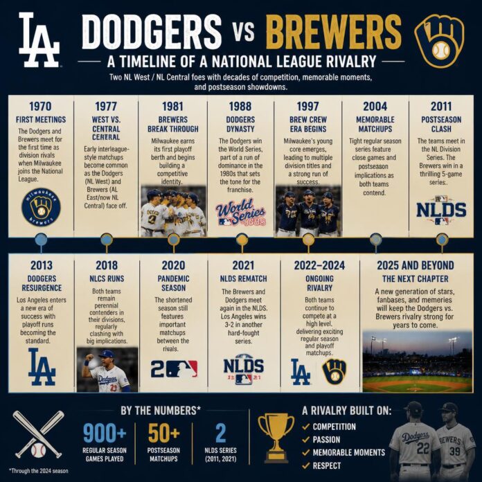 Dodgers vs Milwaukee Brewers Timeline Dodgers vs Milwaukee Brewers Timeline