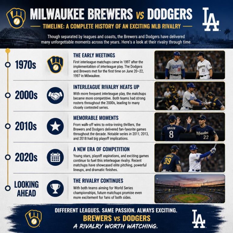 Milwaukee Brewers vs Dodgers Timeline