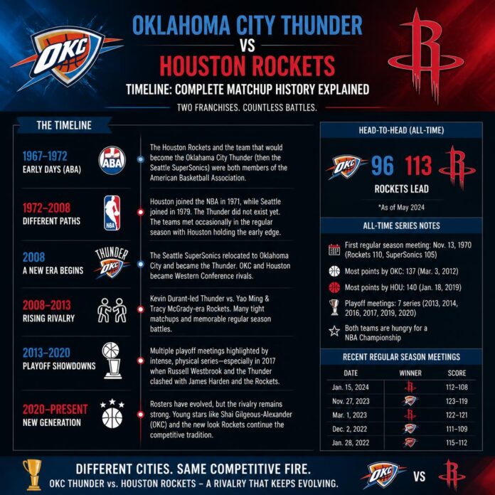 Oklahoma City Thunder vs Houston Rockets Timeline Oklahoma City Thunder vs Houston Rockets Timeline