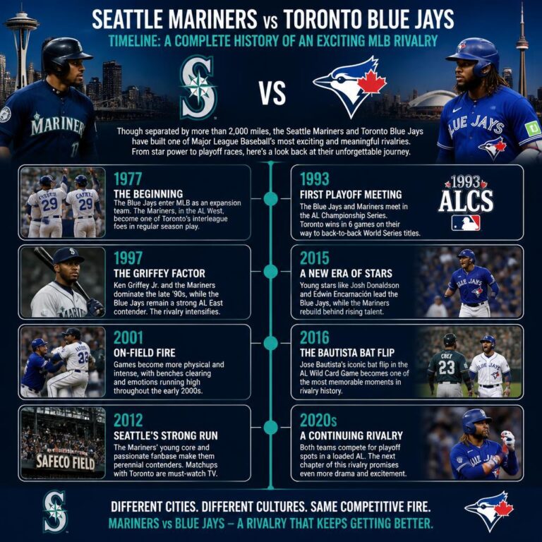 Seattle Mariners vs Toronto Blue Jays Timeline