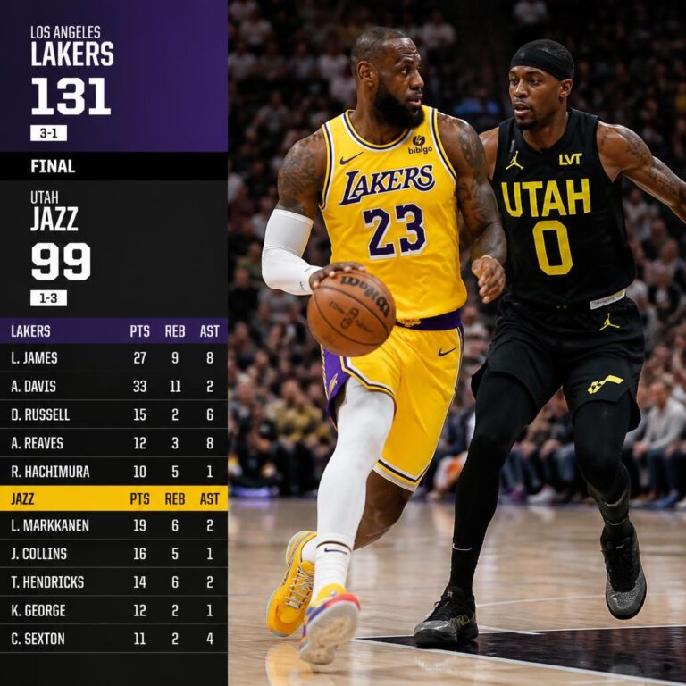 Utah Jazz vs Lakers Match Player Stats